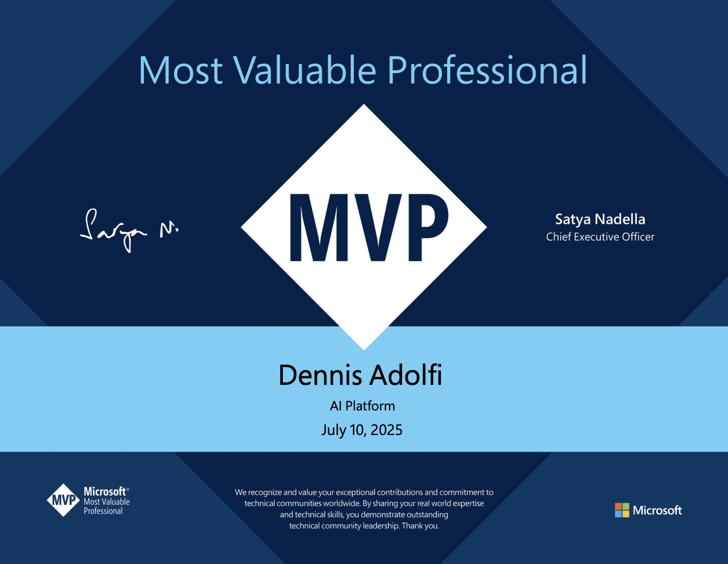 I'm a Microsoft MVP in AI Platform