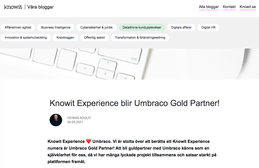 Why we became an Umbraco Gold Partner (Repost in Swedish)