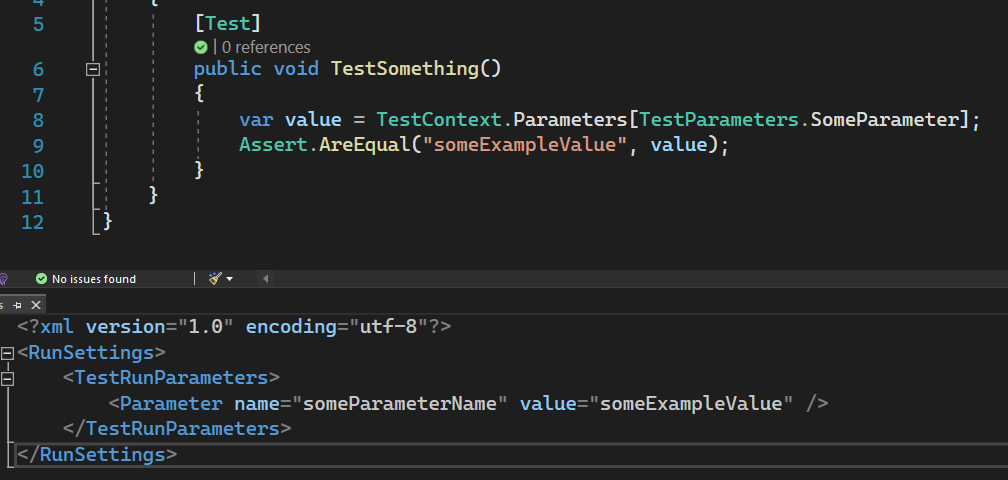 Using TestRunParameters in your NUnit tests using .runsettings