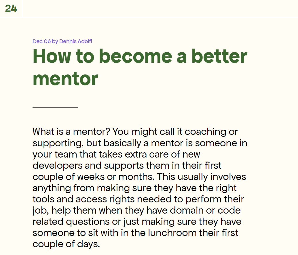 How to become a better mentor - 24 days in Umbraco